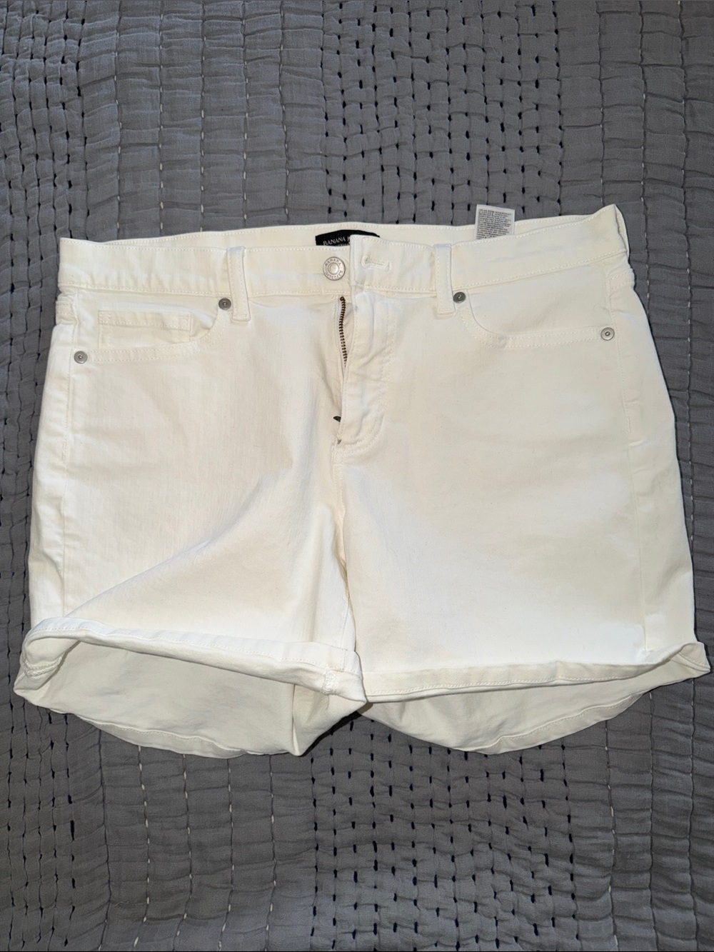 Banana Republic White Denim Roll-Hem Shorts
